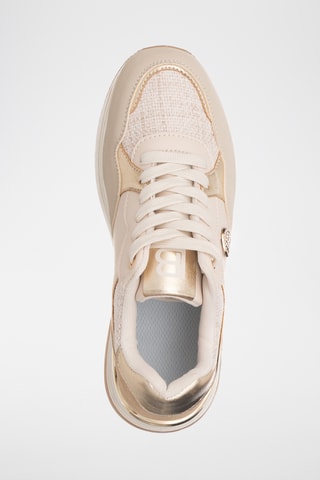 Zapatillas de piel con plataforma - Beige