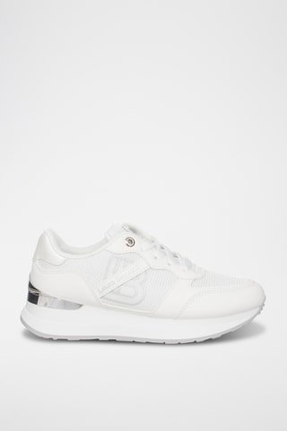 Zapatillas de piel con plataforma - Blanco