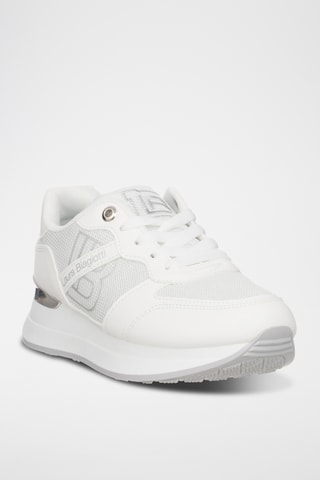 Zapatillas de piel con plataforma - Blanco