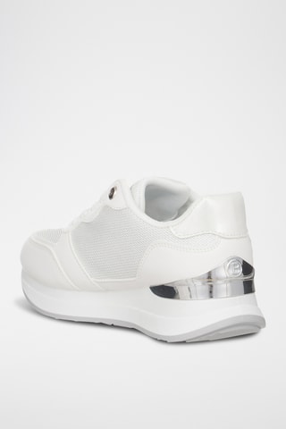 Zapatillas de piel con plataforma - Blanco