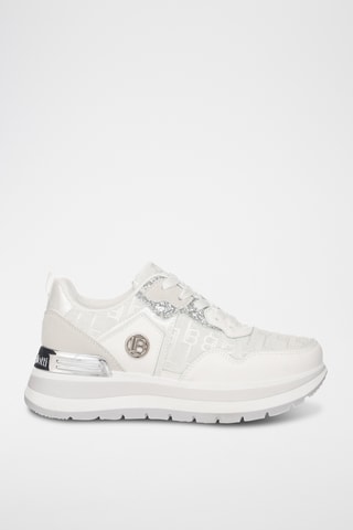 Zapatillas de piel con plataforma - Blanco