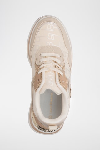Zapatillas de piel con plataforma - Beige