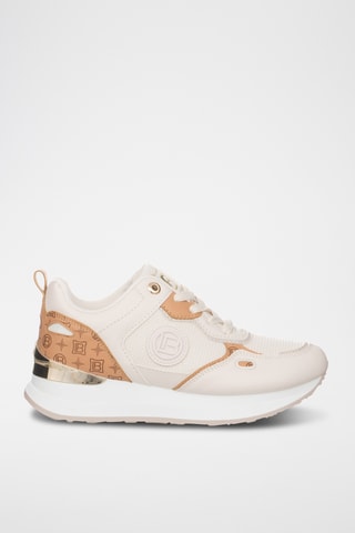 Zapatillas de piel con plataforma - Camel