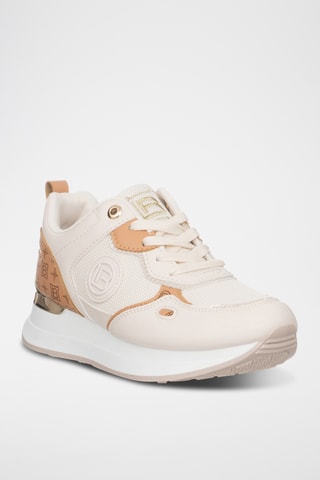 Zapatillas de piel con plataforma - Camel