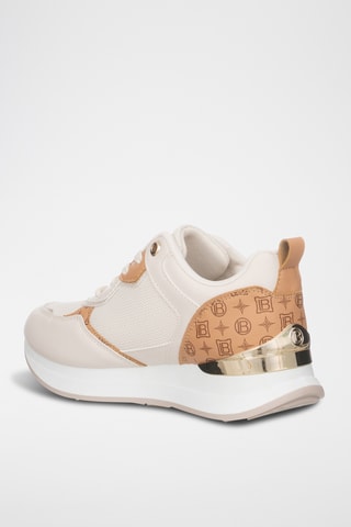 Zapatillas de piel con plataforma - Camel