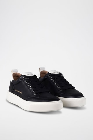 Zapatillas de piel - Blanco, negro y dorado