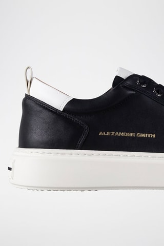 Zapatillas de piel - Blanco, negro y dorado