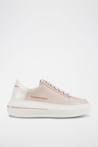 Zapatillas de piel de toro con plataforma Lancaster - Rosa, dorado y plateado