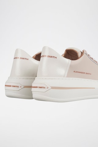Zapatillas de piel de toro con plataforma Lancaster - Rosa, dorado y plateado