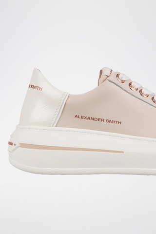 Zapatillas de piel de toro con plataforma Lancaster - Rosa, dorado y plateado