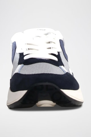 Zapatillas de piel - Negro, azul y gris