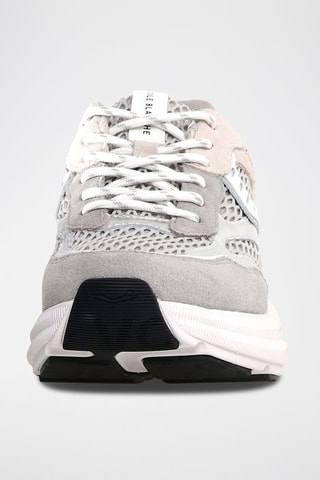 Zapatillas de piel - Blanco, beige y gris