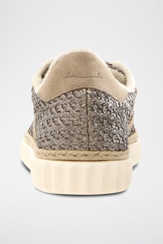 Zapatillas de piel - Beige y dorado