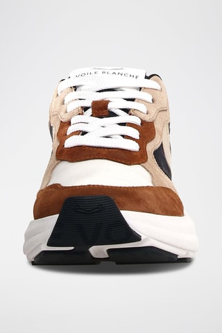 Zapatillas de nobuk Charlotte - Blanco, beige y marrón