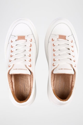 Zapatillas de piel con plataforma - Blanco