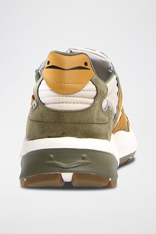 Zapatillas de piel - Blanco, beige y verde