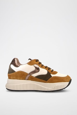 Leren Platform Sneakers - Bruin