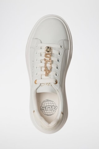 Zapatillas con plataforma - Blanco y dorado
