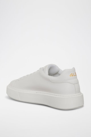 Zapatillas de piel - Blanco y dorado