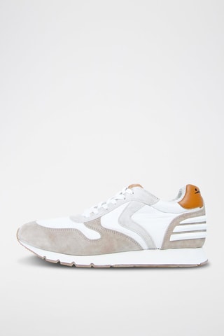 Zapatillas de piel Liam - Blanco, marrón y gris