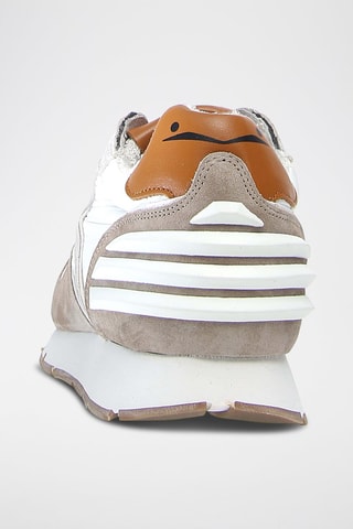 Zapatillas de piel Liam - Blanco, marrón y gris