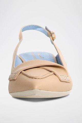 Zapatos de piel de tacón - Blanco y beige