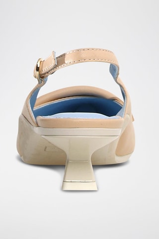 Zapatos de piel de tacón - Blanco y beige