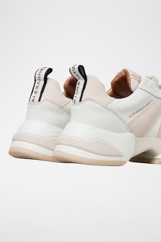 Zapatillas de piel con plataforma Marble - Blanco y rosa