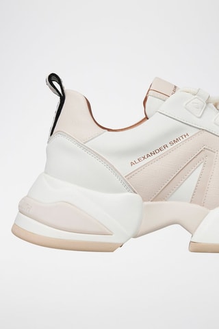 Zapatillas de piel con plataforma Marble - Blanco y rosa