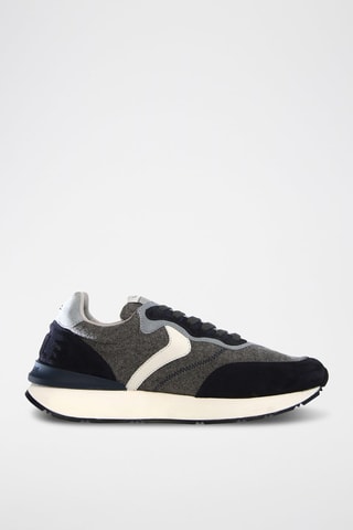 Zapatillas de piel - Negro y gris