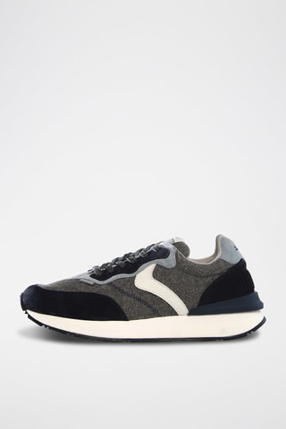 Zapatillas de piel - Negro y gris