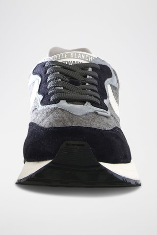 Zapatillas de piel - Negro y gris