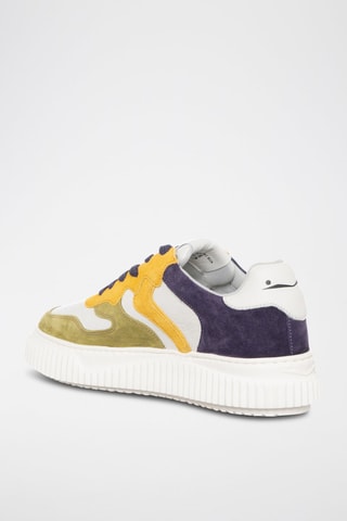 Zapatillas de piel Laura - Blanco y amarillo