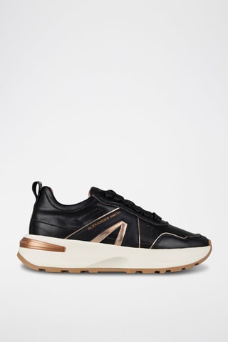 Zapatillas de piel - Negro y marrón