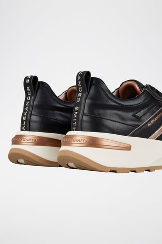 Zapatillas de piel - Negro y marrón