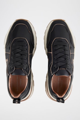 Zapatillas de piel - Negro y marrón
