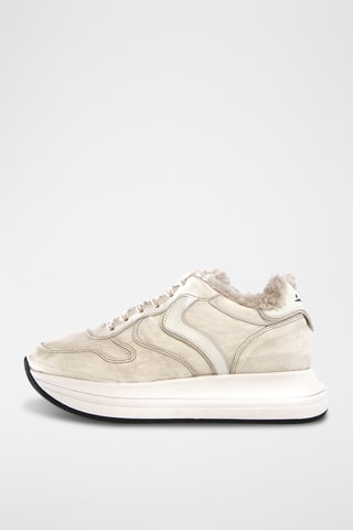 Zapatillas de piel con plataforma Merry - Beige