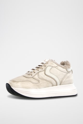 Zapatillas de piel con plataforma Merry - Beige