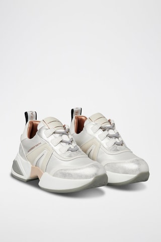Zapatillas de piel - Blanco y plateado