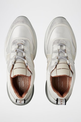 Zapatillas de piel - Blanco y plateado
