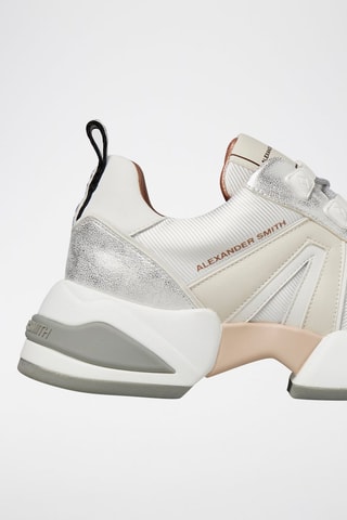 Zapatillas de piel - Blanco y plateado
