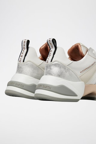 Zapatillas de piel - Blanco y plateado