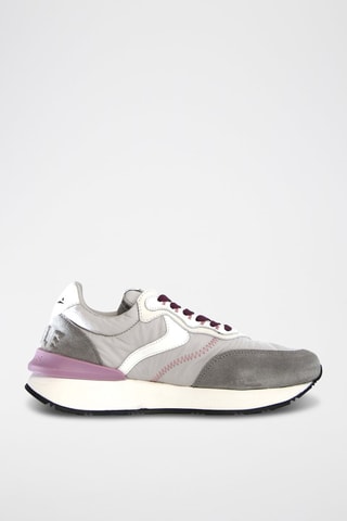 Zapatillas de piel Qwark - Blanco, violeta y gris