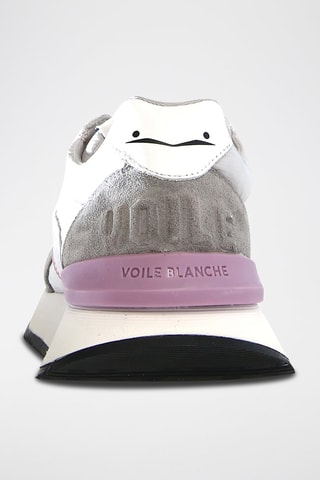 Zapatillas de piel Qwark - Blanco, violeta y gris