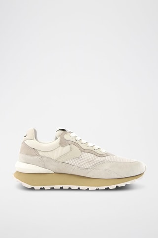 Zapatillas de nobuk - Blanco y beige
