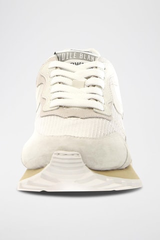 Zapatillas de nobuk - Blanco y beige