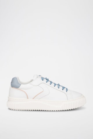 Zapatillas de piel - Blanco y azul