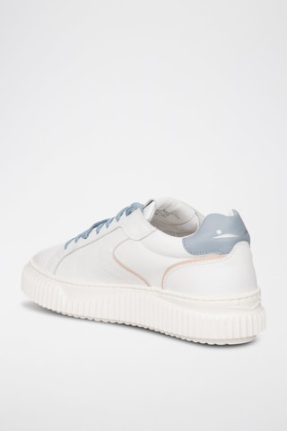 Zapatillas de piel - Blanco y azul