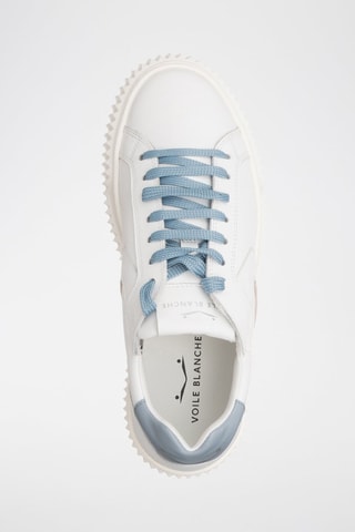 Zapatillas de piel - Blanco y azul