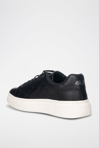 Zapatillas de piel con plataforma - Blanco